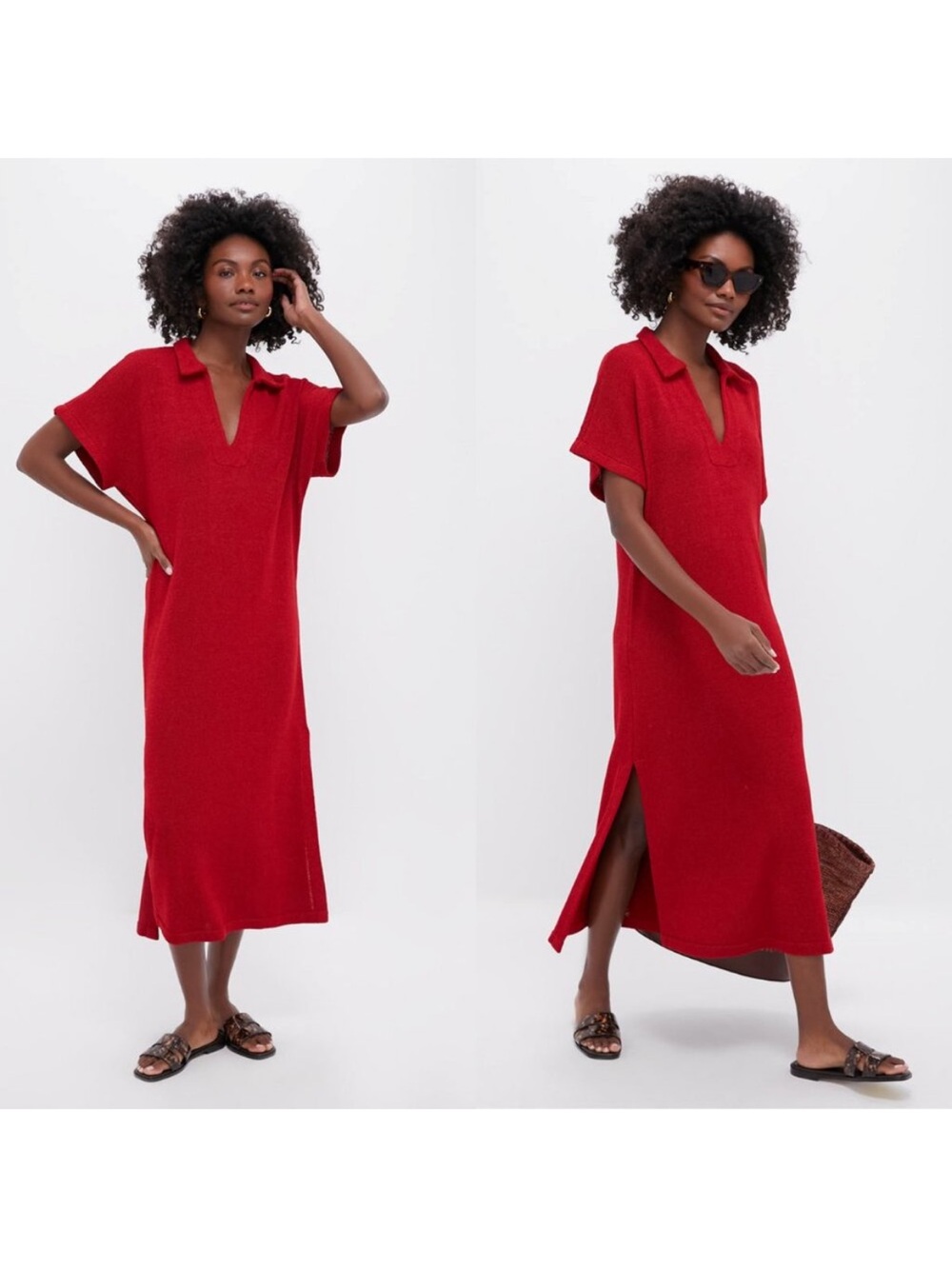 NWT Tuckernuck size S/XS Maren knit casual Polo maxi dress